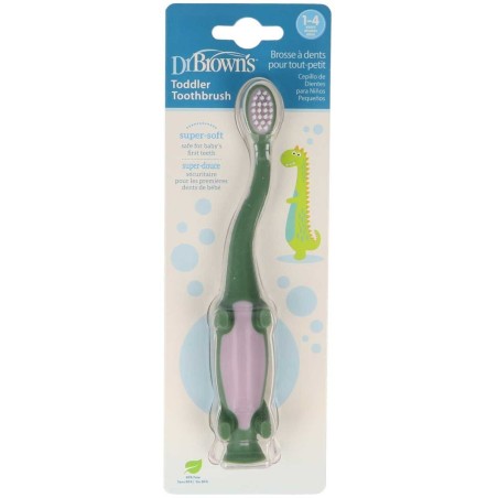 CEPILLO DENTAL INFANTIL DR BROWN´S 1 UNIDAD DINOSAURIO VERDE 1-4 AÑOS