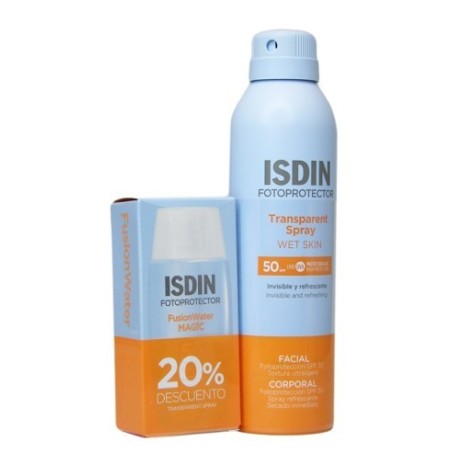 PACK ISDIN FUSION WATER + SPRAY TRANSPARENTE 250 ML