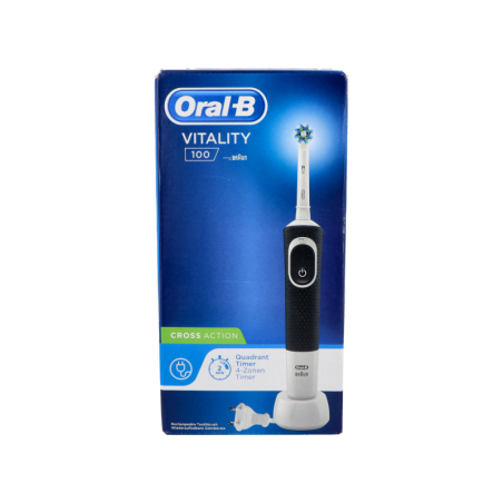 CEPILLO DENTAL ELECTRICO RECARGABLE ORAL-B VITALITY PRO 1 UNIDAD + 2 RECAMBIOS COLOR NEGRO