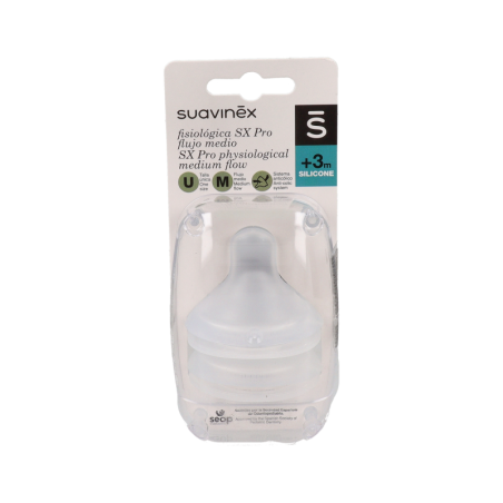 TETINA SILICONA FISIOLOGICA FLUJO M SUAVINEX 2 UNIDADES