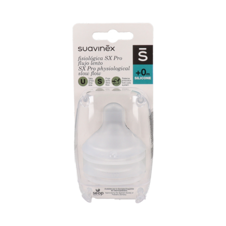 TETINA SILICONA FISIOLOGICA FLUJO S SUAVINEX 2 UNIDADES
