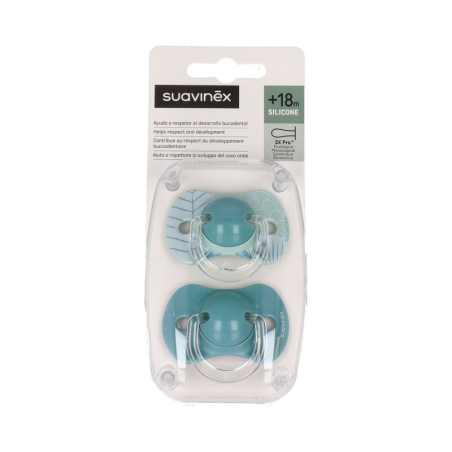 CHUPETE SILICONA FISIOLOGICO SUAVINEX + 18 MESES 2 UNIDADES