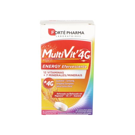 MULTIVIT 4G ENERGY EFERVESCENTE 2 TUBOS 15 COMPRIMIDOS EFERVESCENTES