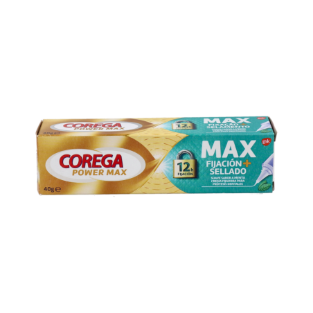 COREGA MAX FIJACION + SELLADO 1 ENVASE 40 g SABOR MENTA