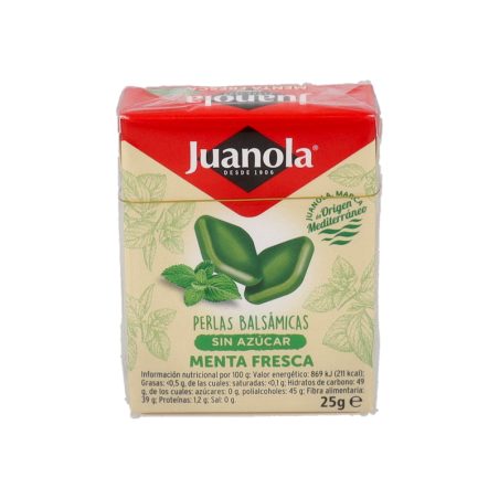 JUANOLA PERLAS 1 ENVASE 25 g SABOR MENTA FRESCA