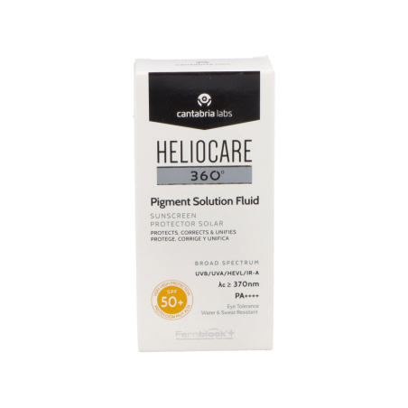 HELIOCARE 360º PIGMENT SOLUTION FLUID PROTECTOR SOLAR PROTEGE CORRIGE Y UNIFICA SPF50+ 1 ENVASE 50 m