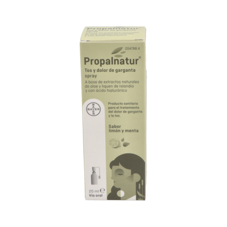 PROPALNATUR TOS Y DOLOR DE GARGANTA 1 SPRAY 20 ml SABOR LIMON Y MENTA