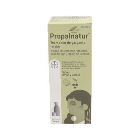 PROPALNATUR TOS Y DOLOR DE GARGANTA 1 BOTELLA 120 ml JARABE SABOR LIMON Y CEREZA