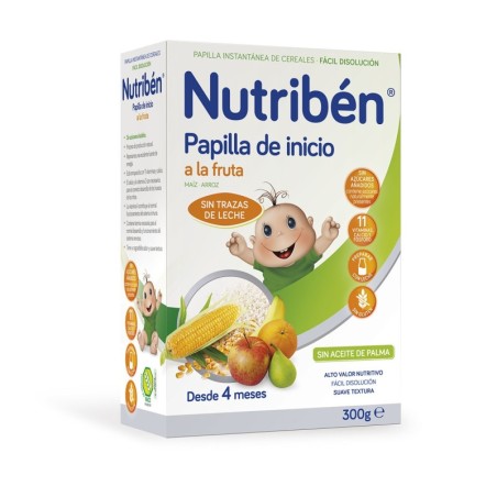 NUTRIBEN INICIO A LA FRUTA PAPILLA SIN GLUTEN 1 ENVASE 300 g