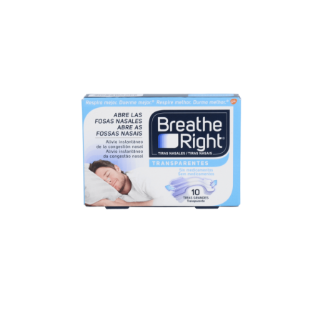 RHINOMER BY BREATHE RIGHT TIRA ADH NASAL 10 UNIDADES TRANSPARENTES