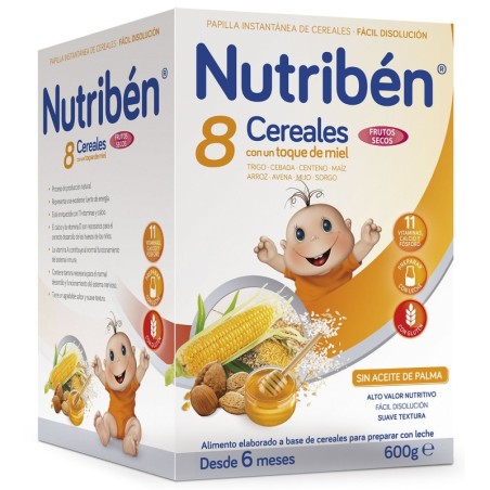 NUTRIBEN 8 CEREALES Y MIEL FRUTOS SECOS 1 ENVASE 600 g