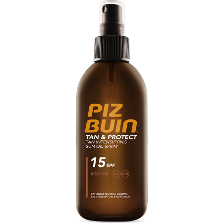 PIZ BUIN FPS 15 PROTECCION MEDIA ACEITE EN SPRAY SOLAR ACELERADOR DE BRONCEADO 1 ENVASE 150 ml
