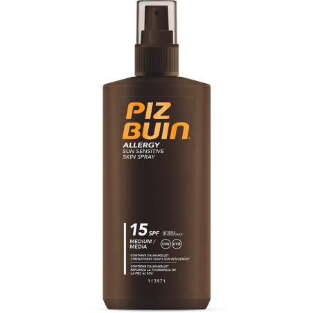 PIZ BUIN ALLERGY SPRAY PIEL SENSIBLE AL SOL SPF 15 PROTECCION MEDIA 1 ENVASE 200 ml