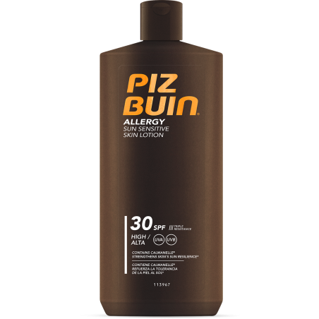 PIZ BUIN ALLERGY LOCION PIEL SENSIBLE AL SOL SPF 30 PROTECCION ALTA 1 ENVASE 400 ml