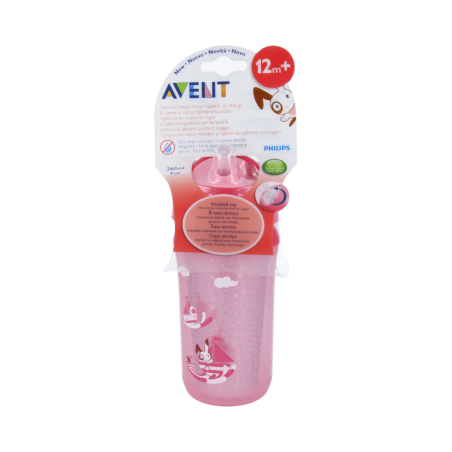 TAZA DE APRENDIZAJE TERMICA CON PAJITA AVENT PHILIPS 260 ML