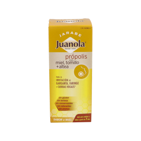 JUANOLA PROPOLIS JARABE CON MIEL TOMILLO Y ALTEA 1 ENVASE 150 ml SABOR MIEL