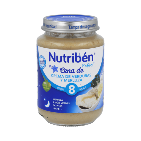 NUTRIBEN CENA CREMA VERDURA CON MERLUZA 1 POTITO JUNIOR 200 g