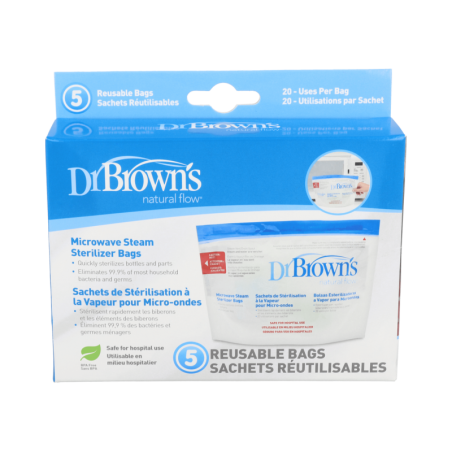 BOLSA ESTERILIZACION A VAPOR MICROONDAS DR BROWN´S NATURAL FLOW 5 U