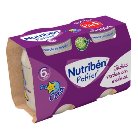 NUTRIBEN CENA JUDIAS VERDES CON MERLUZA 2 POTITOS 190 g
