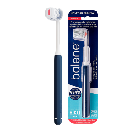 CEPILLO DENTAL ADULTO BALENE 1 UNIDAD MEDIO COLOR AZUL