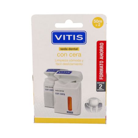 VITIS SEDA DENTAL CON CERA 50 m 2 UNIDADES DUPLO