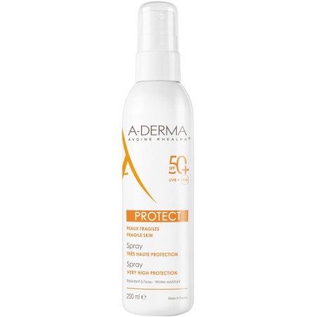 A-DERMA PROTECT SPRAY SOLAR SPF 50+ MUY ALTA PROTECCION 1 ENVASE 200 ml