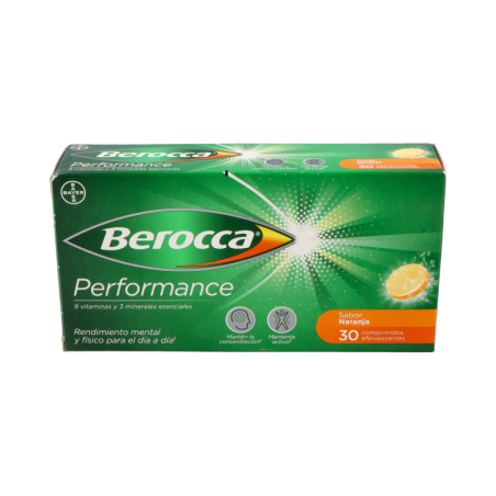 BEROCCA PERFORMANCE 30 COMPRIMIDOS EFERVESCENTES SABOR NARANJA