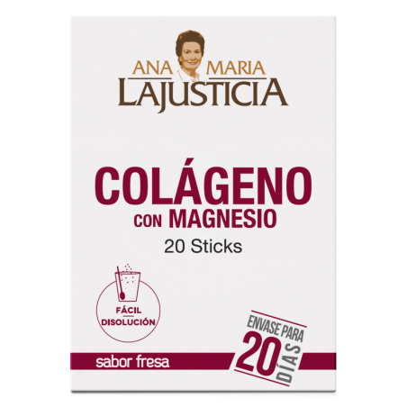 COLAGENO CON MAGNESIO ANA MARIA LAJUSTICIA 20 STICKS 5 g SABOR FRESA