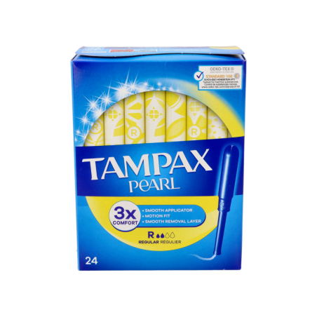 TAMPAX PEARL TAMPON 100%ALGODON 24 UNIDADES REGULAR
