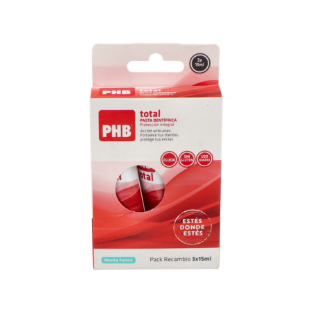PHB PACK TOTAL PASTA DENTAL RECAMBIO 3 UNIDADES 15 ml