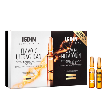 ISDINCEUTICS FLAVO-C ULTRAGLICAN + ISDINCEUTICS FLAVO-C MELATONIN 10 UNIDADES 2 ml + 10 UNIDADES 2 m