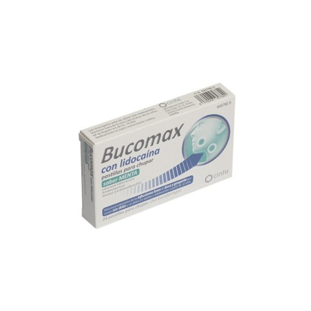 BUCOMAX CON LIDOCAINA 24 PASTILLAS PARA CHUPAR (SABOR MENTA)