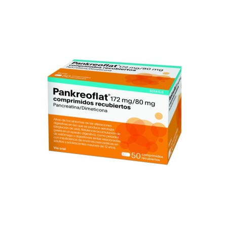 PANKREOFLAT 172 mg/80 mg 50 COMPRIMIDOS RECUBIERTOS