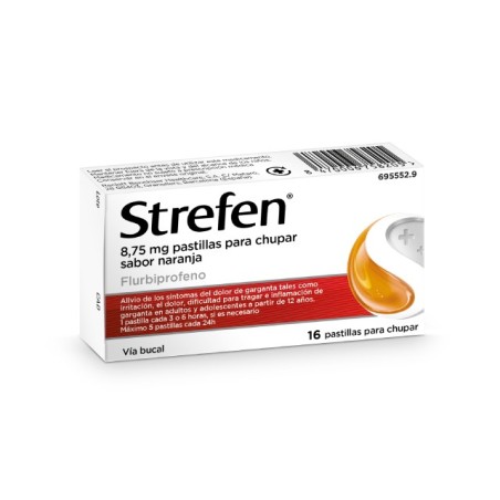 STREFEN 8,75 mg 16 PASTILLAS PARA CHUPAR (SABOR NARANJA)