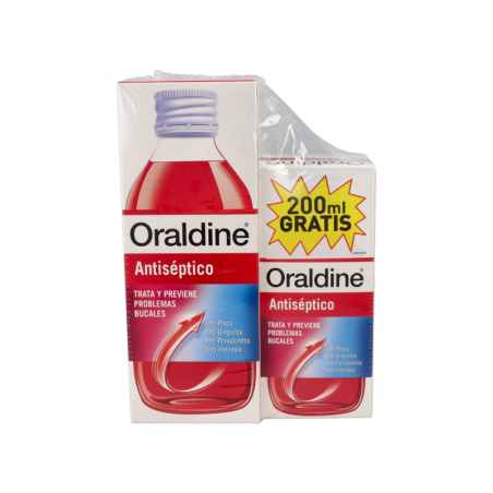 ORALDINE ANTISEPTICO 1 ENVASE 400 ml + 1 ENVASE 200 ml PACK
