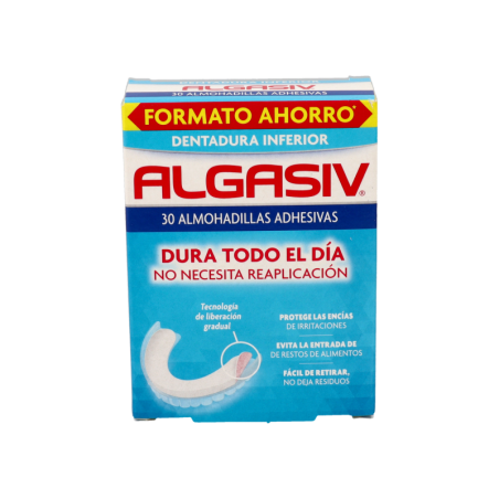 ALGASIV ALMOHADILLAS ADHESIVAS PROTESIS 30 UNIDADES INFERIORES