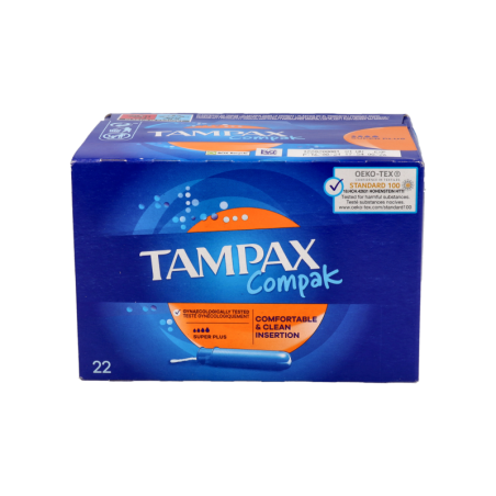 TAMPAX COMPAK TAMPON 100%ALGODON 24 UNIDADES SUPER PLUS
