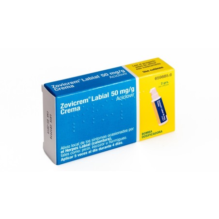 ZOVICREM LABIAL 50 mg/g CREMA 1 TUBO 2 g + BOMBA DOSIFICADORA