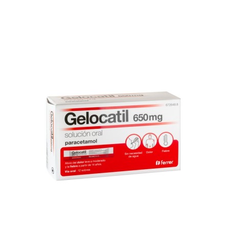 GELOCATIL 650 MG 12 SOBRES SOLUCION ORAL