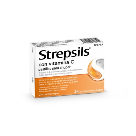 STREPSILS CON VITAMINA C 24 PASTILLAS PARA CHUPAR