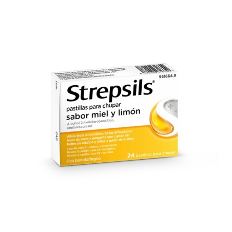 STREPSILS 24 PASTILLAS PARA CHUPAR (SABOR MIEL Y LIMON)