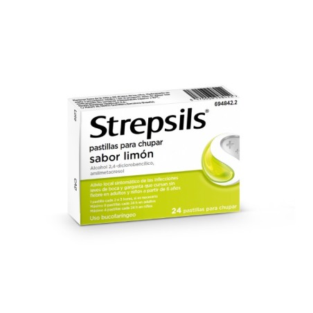 STREPSILS 24 PASTILLAS PARA CHUPAR (SABOR LIMON)