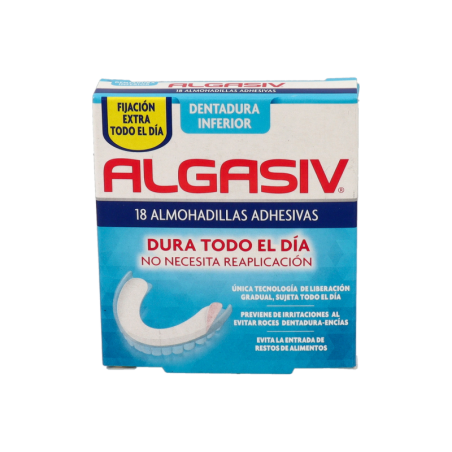 ALGASIV ALMOHADILLAS ADHESIVAS DENTADURA INFERIOR 18 UNIDADES