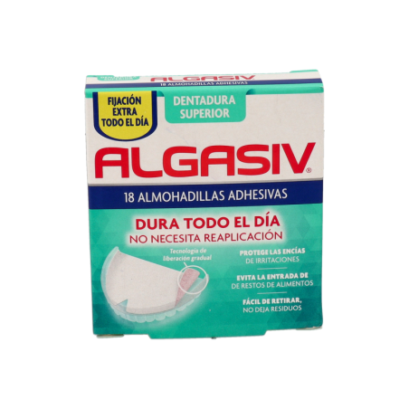 ALGASIV ALMOHADILLAS ADHESIVAS DENTADURA SUPERIOR 18 UNIDADES