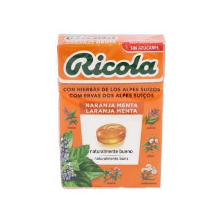 RICOLA CARAMELOS SIN AZUCAR 1 ENVASE 50 g SABOR NARANJA