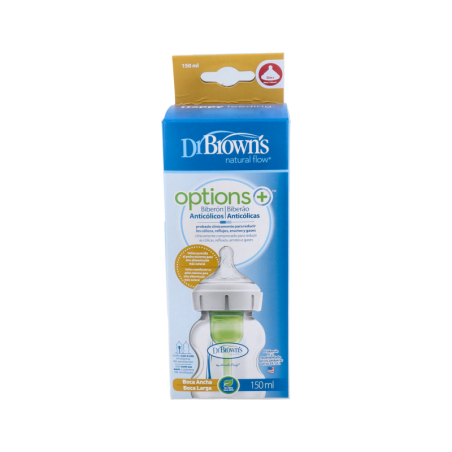 BIBERON BOCA ANCHA PP OPTIONS+ DR BROWN´S NATURAL FLOW 150 ML