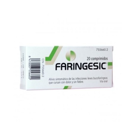 FARINGESIC 5 mg/5 mg 20 COMPRIMIDOS PARA CHUPAR (SABOR MENTA)