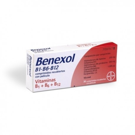 BENEXOL B1-B6-B12 30 COMPRIMIDOS RECUBIERTOS