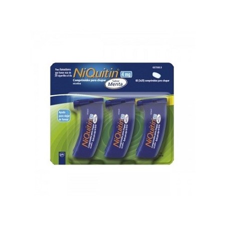NIQUITIN 4 mg 60 COMPRIMIDOS PARA CHUPAR (SABOR MENTA)