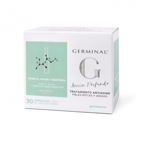 GERMINAL ANTIAGING PIELES MIXTAS Y GRASAS 30 AMPOLLAS 1,5 ml